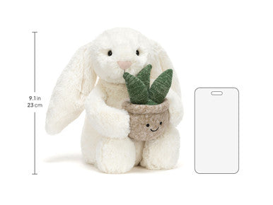 Cream Bunny with Plant