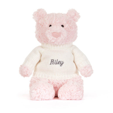 Leola Bear with Personalised Cream Jumper