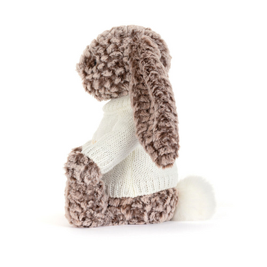 Bashful Luxe Bunny Pine with Personalised Cream Jumper