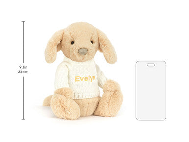 Bashful Luxe Puppy Orlando with Personalised Cream Jumper