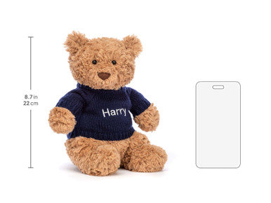 Bartholomew Bear with Personalised Navy Jumper