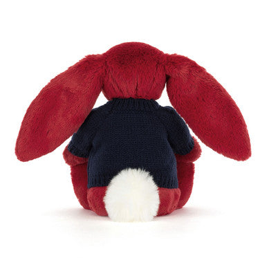 Bashful Luxe Bunny Scarlett with Personalised Navy Jumper