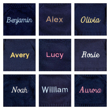 Blossom Silver Bunny 'Bloom' with Personalised Navy Jumper