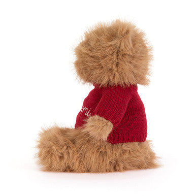 Bartholomew Bear Bouffant with Personalised Red Jumper