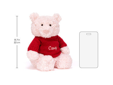 Leola Bear with Personalised Red Jumper