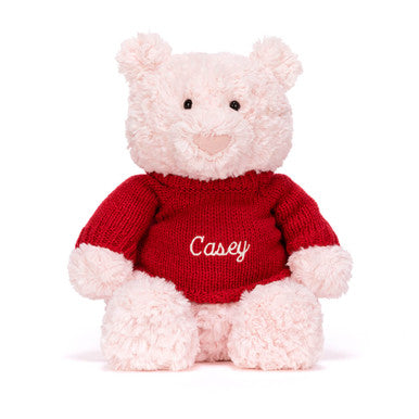 Leola Bear with Personalised Red Jumper