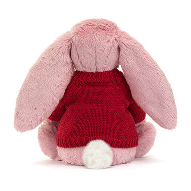 Bashful Tulip Pink Bunny with Personalised Red Jumper