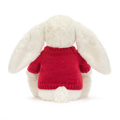 Blossom Cream Bunny 'Berry' with Personalised Red Jumper
