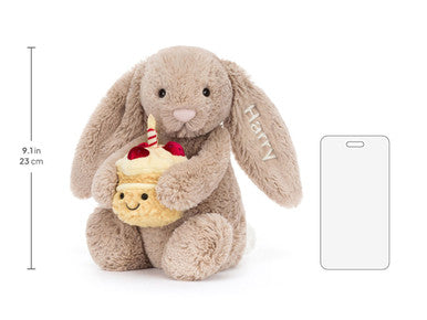 Personalised Bashful Beige Bunny 'Birthday'