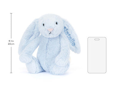 Personalised Bashful Blue Bunny Medium